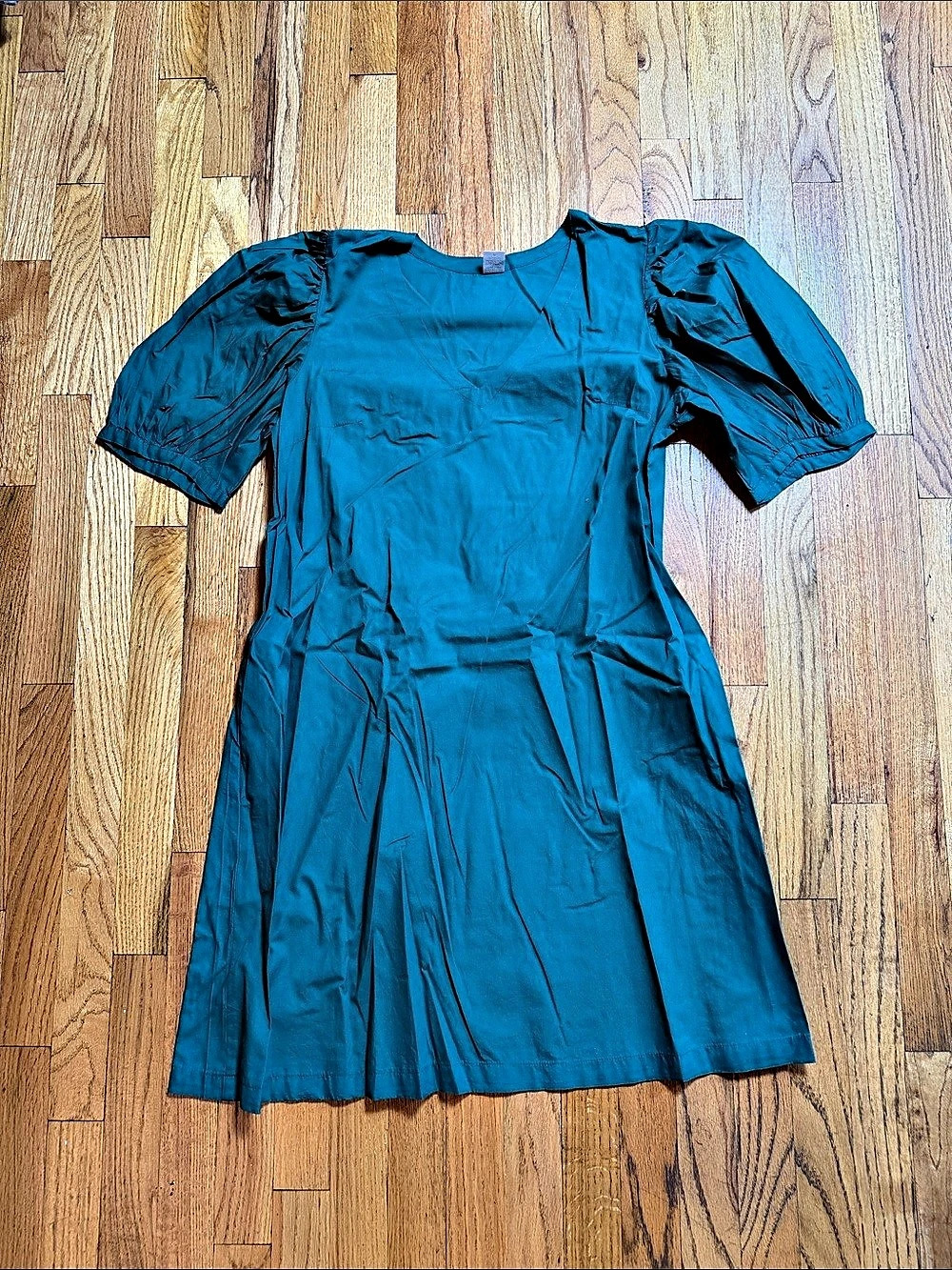 Edith Puff Sleeve Mini Dress in Blue Like New